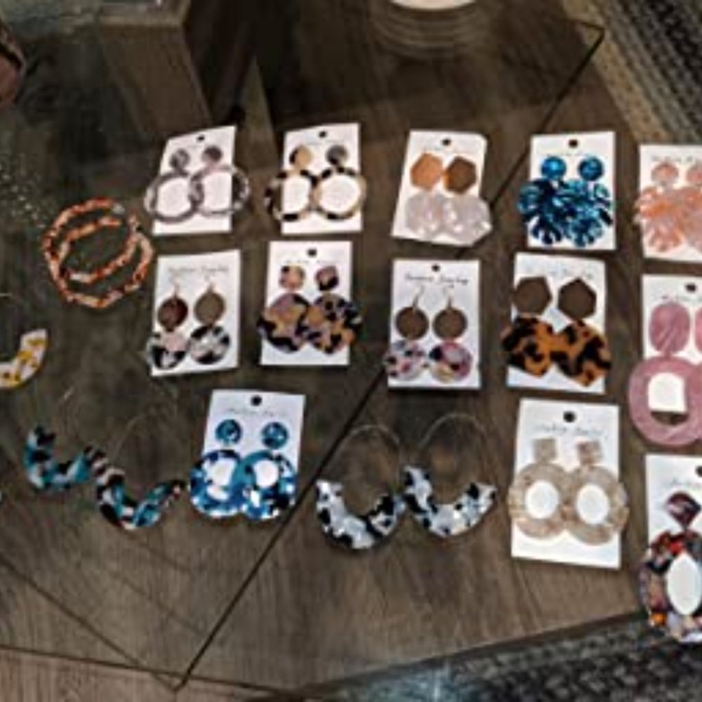 New 20 Pairs Acrylic Earrings Statement Earrings Resin Drop Dangle - Picture 9 of 12